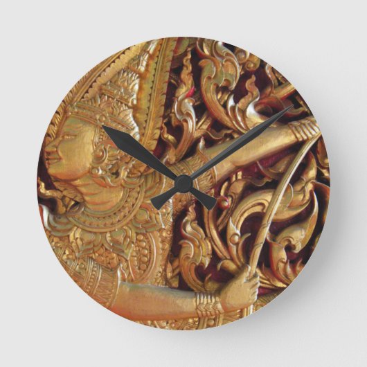 タイ仏教寺院詳細 ラウンド壁時計 (正面)