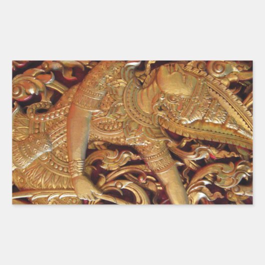 タイ仏教寺院詳細 長方形シール (正面)