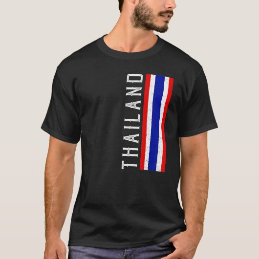 タイ伝統プライド国サポートタイ国旗 Tシャツ (正面)