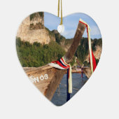 タイ伝統的のクラビで長い尾を持つボート セラミックオーナメント (右)