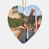 タイ伝統的のクラビで長い尾を持つボート セラミックオーナメント (左)