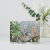 タイ伝統的のロングボート ポストカード (スタンド正面)