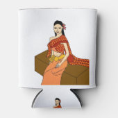 タイ伝統的ドレス – タイ美しい! 缶クーラー (正面)