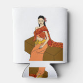 タイ伝統的ドレス – タイ美しい! 缶クーラー (裏面)