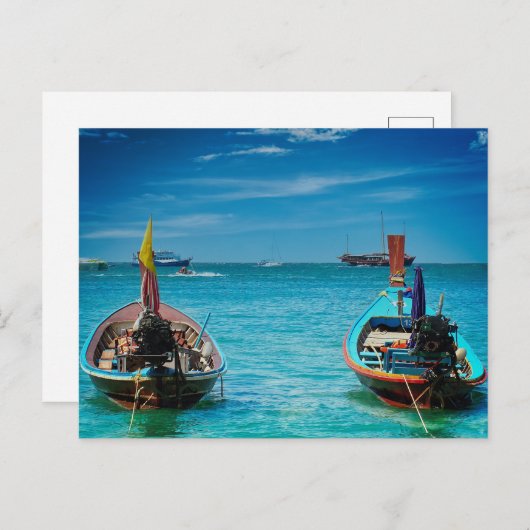 タイ伝統的ボートポストカード シーズンポストカード (正面/裏面)