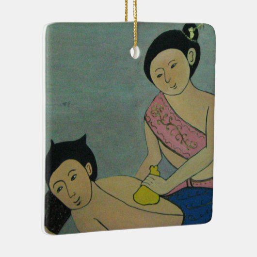 タイ伝統的マッサージ セラミックオーナメント (右)