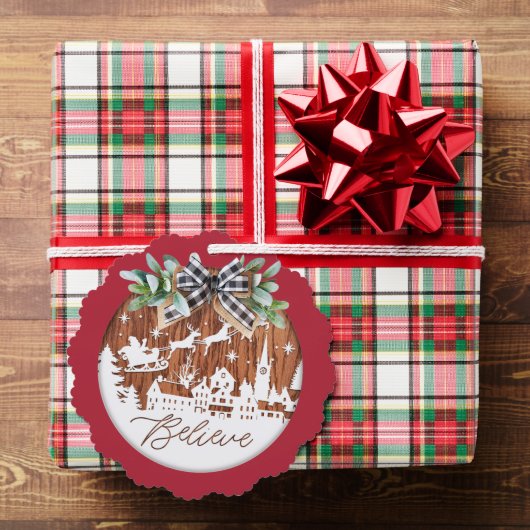 タイ信じプログラフィックSantaとReindeer オーナメントカード (インサイチュ (ギフト))