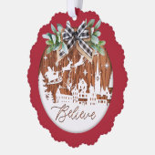 タイ信じプログラフィックSantaとReindeer オーナメントカード (左)