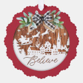 タイ信じプログラフィックSantaとReindeer オーナメントカード (正面)