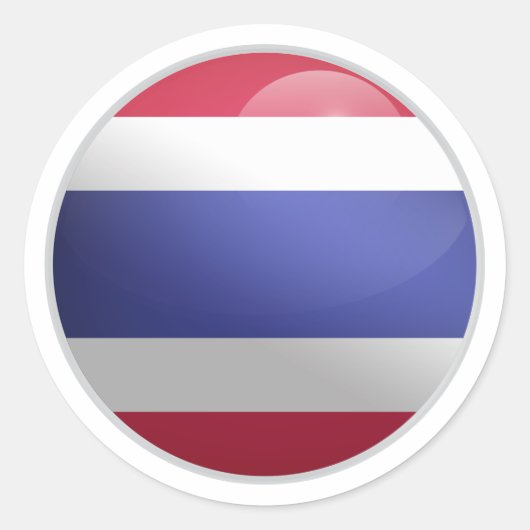 タイ光沢円国旗 ラウンドシール (正面)