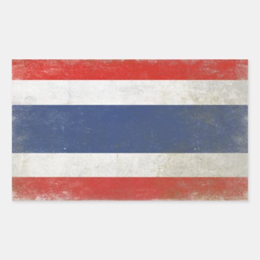 タイ動揺して国旗のシール 長方形シール (正面)
