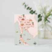 タイ図解入りの、写真付きのの地図 ポストカード (スタンド正面)