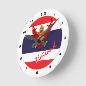 タイ国モダン旗タイ愛国家庭/デザイン ラウンド壁時計 (傾斜)