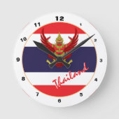 タイ国モダン旗タイ愛国家庭/デザイン ラウンド壁時計 (正面)