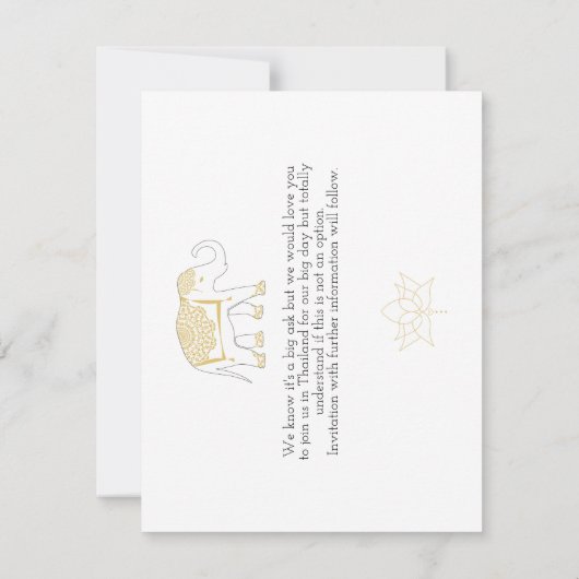 タイ国外挙式 貯蓄日 セーブザデート (裏面)