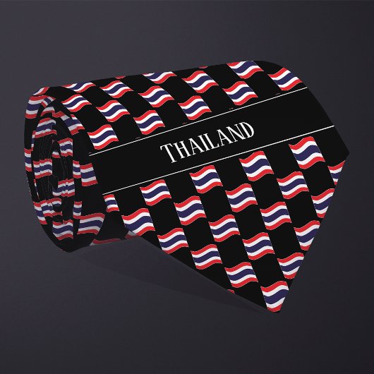 タイ国旗のウェーブ柄 ネクタイ
