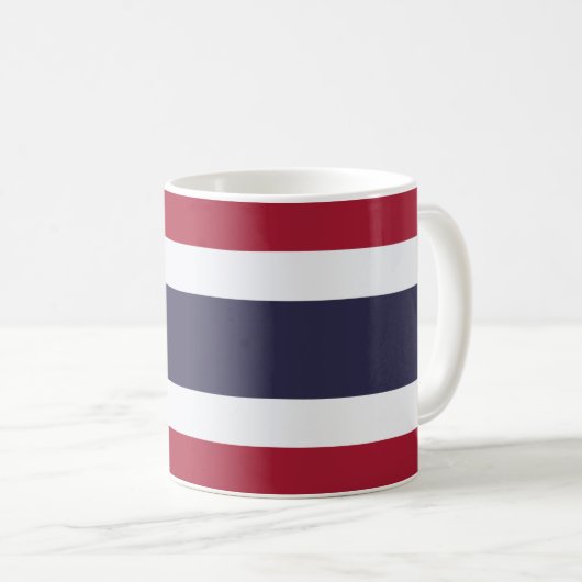 タイ国旗のセラミックマグカップ コーヒーマグカップ (正面右)