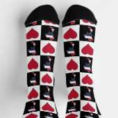 タイ国旗のハートパターン国プライド ソックス (上部)