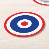 タイ国旗のラウンドデルターゲット ラウンドペーパーコースター (アングル)