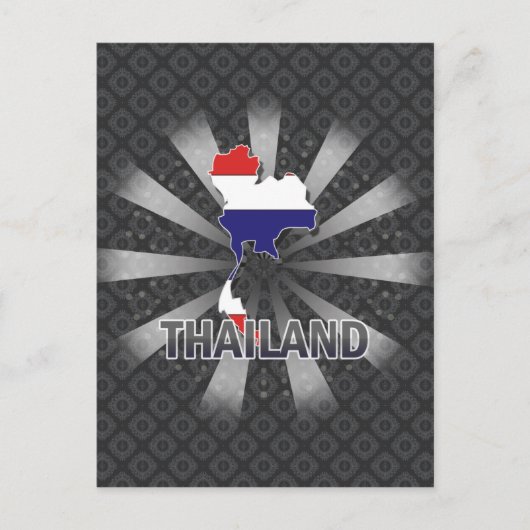 タイ国旗の地図2.0 ポストカード (正面)