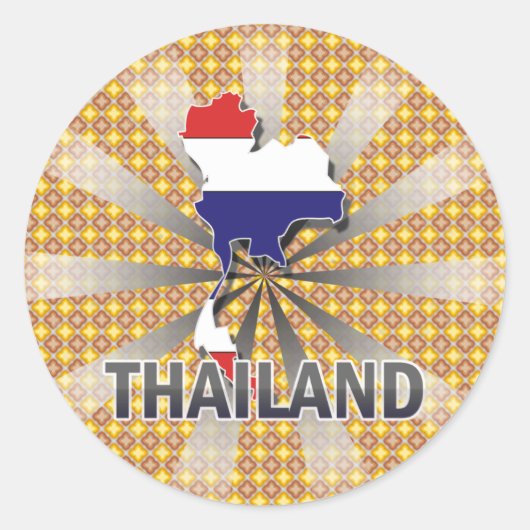 タイ国旗の地図2.0 ラウンドシール (正面)