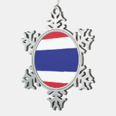 タイ国旗の紋章 スノーフレークピューターオーナメント (右)