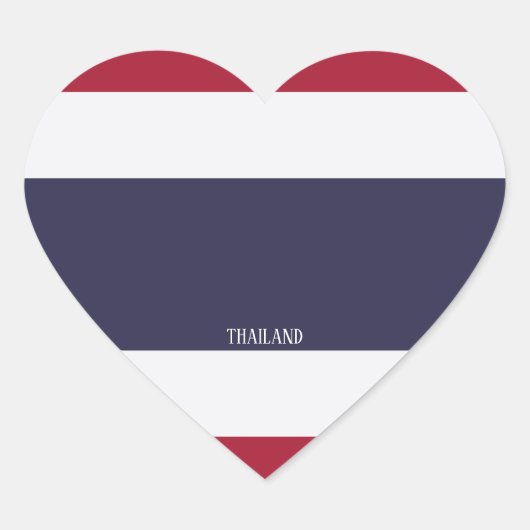 タイ国旗の華やかな愛国心 ハートシール (正面)