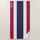 タイ国旗の華やかな愛国心 ビーチタオル (正面)