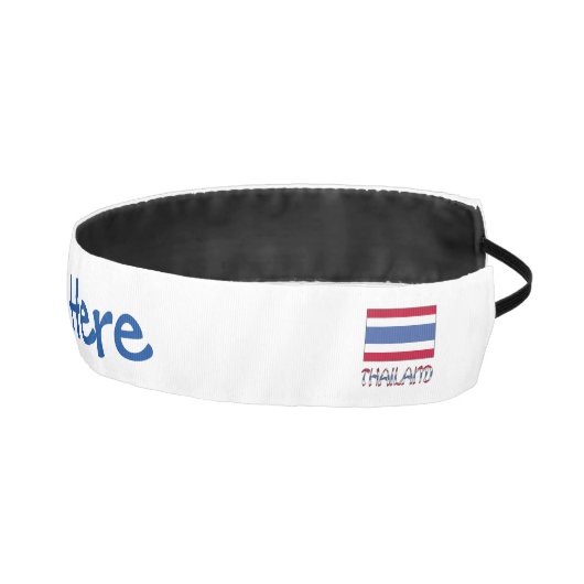 タイ国旗の青パーソナライズされた アスレチックヘッドバンド (右)