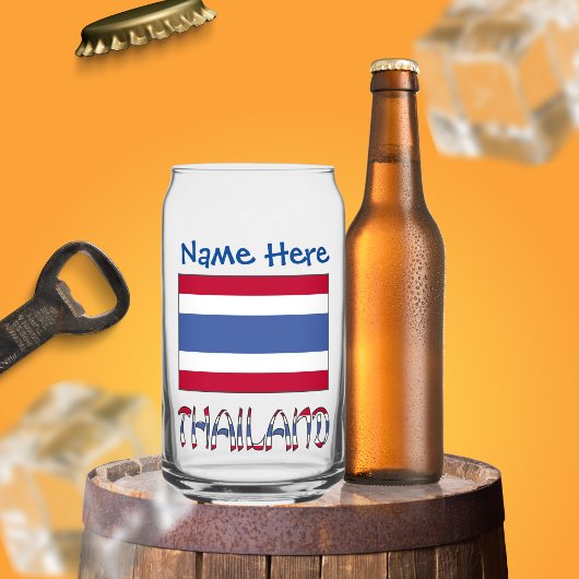 タイ国旗の青パーソナライズされた ガラス缶