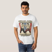 タイ国旗をバックにしたヴィンテージ・ムエタイ・ファイター Tシャツ (正面フル)
