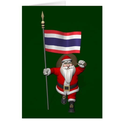 タイ国旗を持つ甘いサンタクロース (正面)