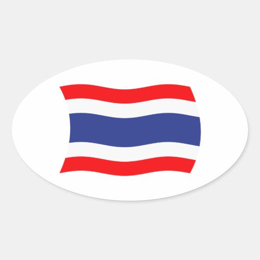 タイ国旗ステッカー 楕円形シール (正面)