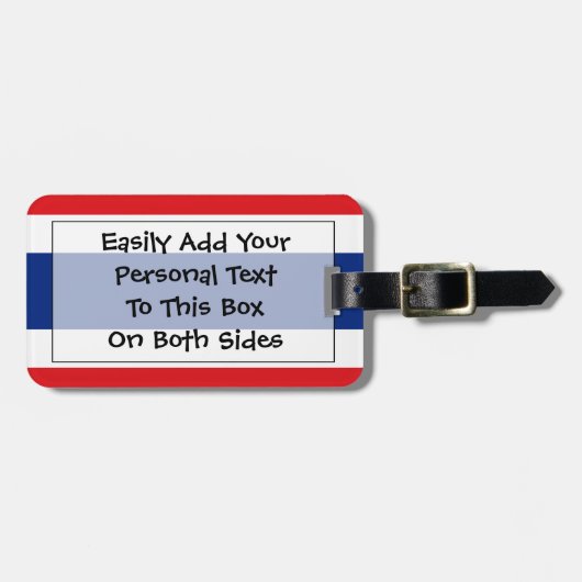 タイ国旗簡単ID個人 ラゲッジタグ (正面横)