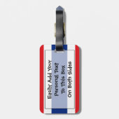 タイ国旗簡単ID個人 ラゲッジタグ (裏面縦)