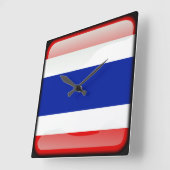 タイ国旗 スクエア壁時計 (傾斜)