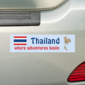 タイ国旗+地図バンパーステッカー バンパーステッカー (車上)