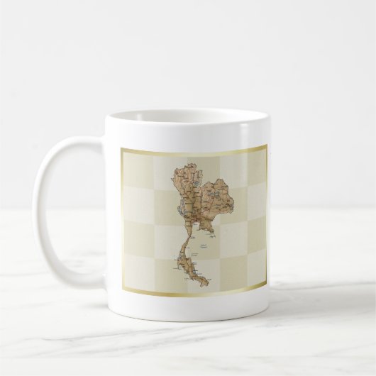 タイ国旗+地図マグカップ コーヒーマグカップ (左)