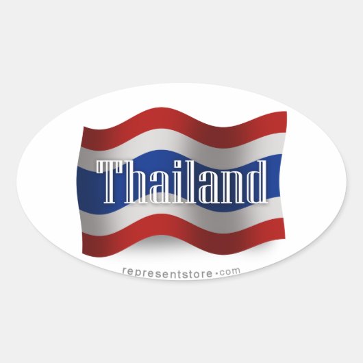 タイ国旗 楕円形シール (正面)