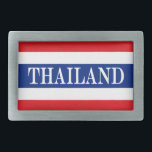 タイ国旗 長方形ベルトバックル<br><div class="desc">タイ国旗タイ王国の国旗ストライプは、赤、白、青、白、赤の5つの水平なを示し、中央の青のは他の4つのそれぞれ2倍の幅を持つ。#thailand #thai #kingdom #flag</div>