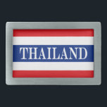 タイ国旗 長方形ベルトバックル<br><div class="desc">タイ国旗タイ王国の国旗ストライプは、赤、白、青、白、赤の5つの水平なを示し、中央の青のは他の4つのそれぞれ2倍の幅を持つ。#thailand #thai #kingdom #flag</div>