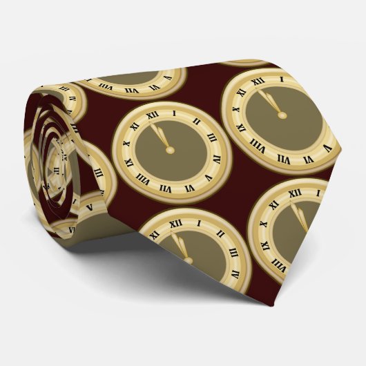 タイ大晦日の時計の ネクタイ (ロール)