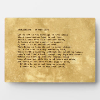 タイ実在プライターShakespeare Sonnet 116 (CXVI) フォトプラーク