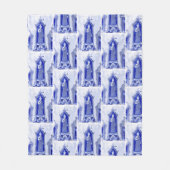 タイ寺院アートバージョン フリースブランケット (正面)