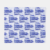 タイ寺院アートバージョン フリースブランケット (正面(横))