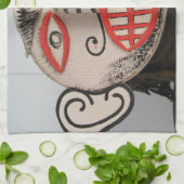 タイ幽霊顔ピタコンマスクフェスティバルローイ キッチンタオル (折り畳み)