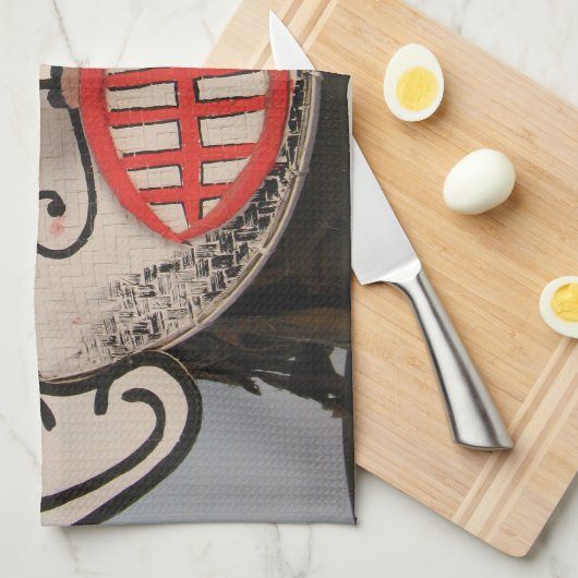 タイ幽霊顔ピタコンマスクフェスティバルローイ キッチンタオル (四つ折り)