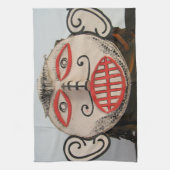 タイ幽霊顔ピタコンマスクフェスティバルローイ キッチンタオル (縦)