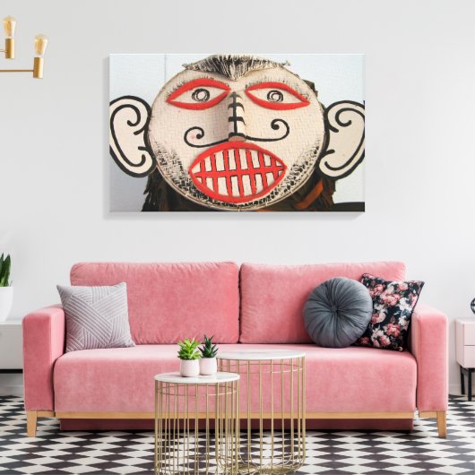 タイ幽霊顔ピタコンマスクフェスティバルローイ キャンバスプリント (インサイチュ (リビング))