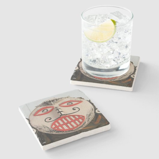 タイ幽霊顔ピタコンマスクフェスティバルローイ ストーンコースター (横)